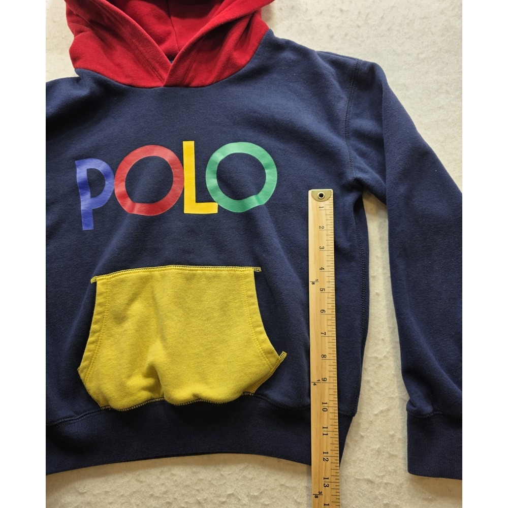Polo Ralph Lauren Boy's Blue, Red, Yellow Pullover One Pocket Hoodie. Size XL 16 - Picture 5 of 8